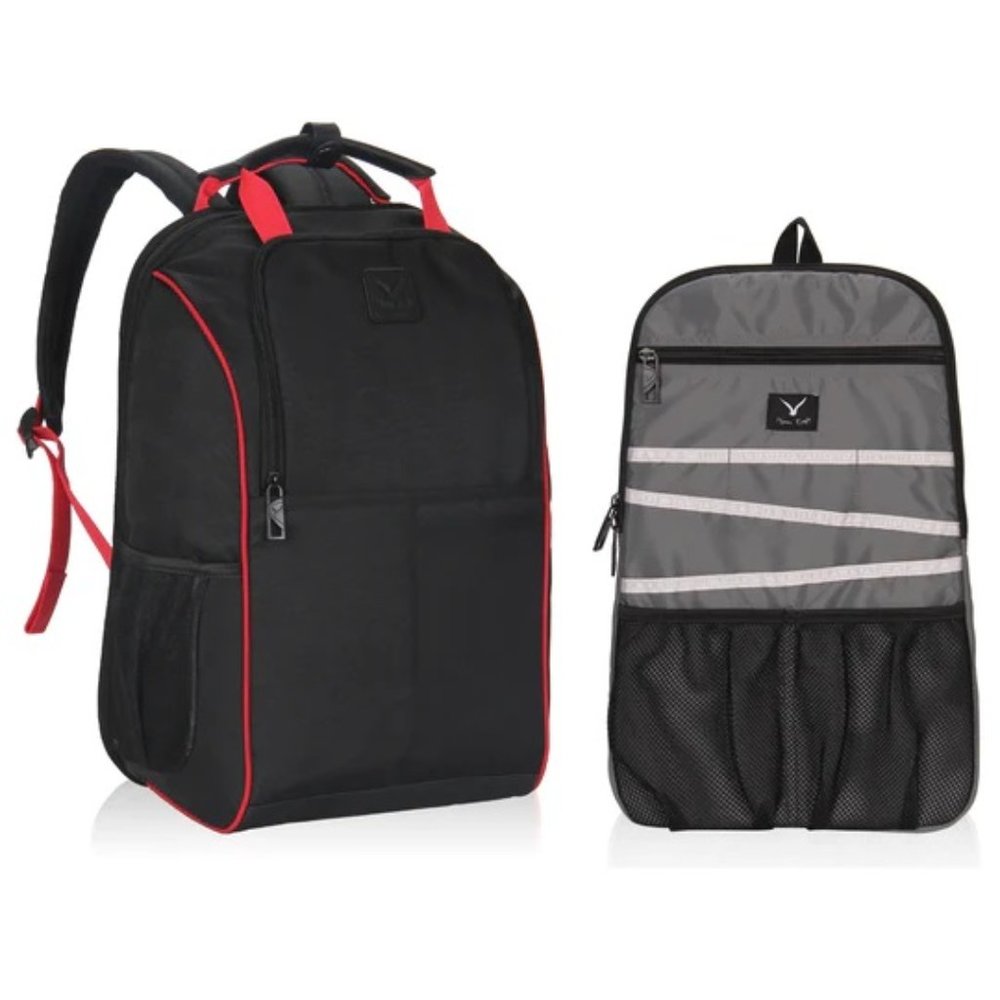 Black and Red 14 inch Laptop Backpack Business College School Daypack